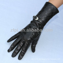 Schwarze Farbe Schaffell Fashion Damen Leder Handschuh